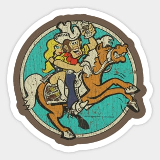 Falstaff Beer Fearless & Fannie Rodeo Rider 1974 Sticker